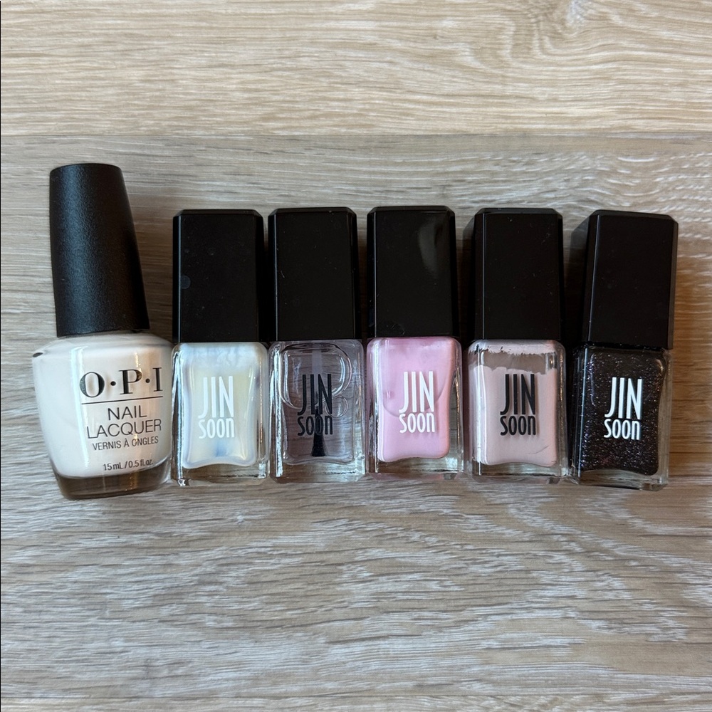 OPI and Jin Soon Nail Polish Set - Cream, Pink, Black Shades